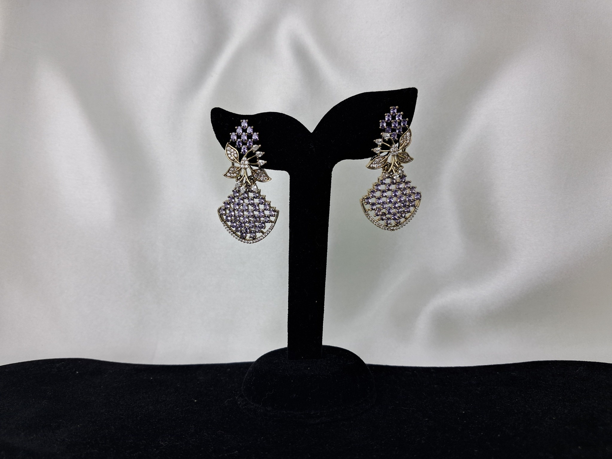 American Diamond Classic Earring with Mehndi Plating